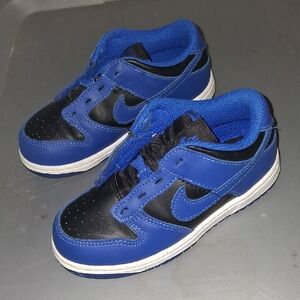 Nike Blue and Black Sneakers with Classic Dunk Design